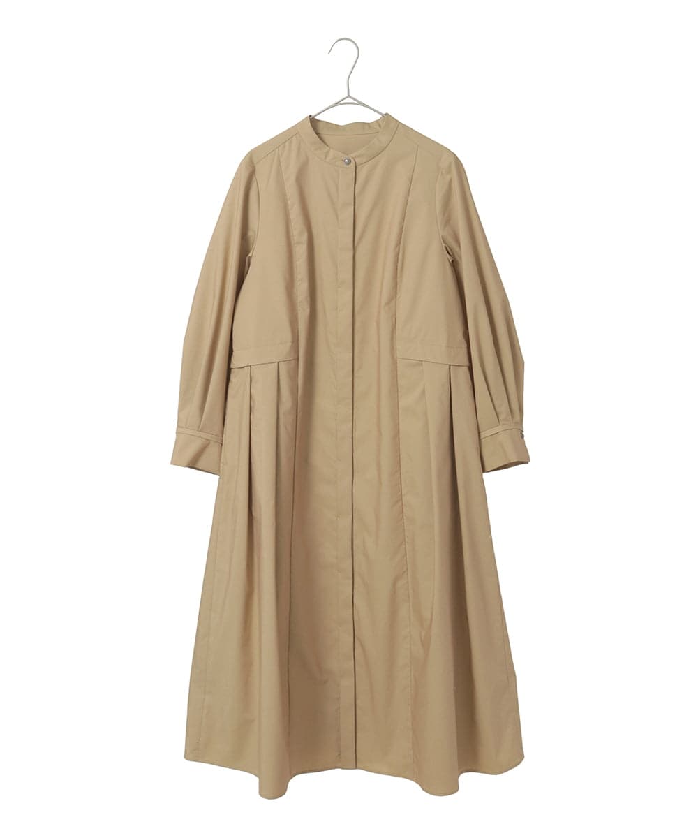PYEGE05620 CHRISTIAN AUJARD(小さいサイズ)(メゾン ドゥ サンク) バンドカラーシャツワンピース ベージュ