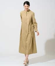 PYEGE05620 CHRISTIAN AUJARD(小さいサイズ)(メゾン ドゥ サンク) バンドカラーシャツワンピース ベージュ