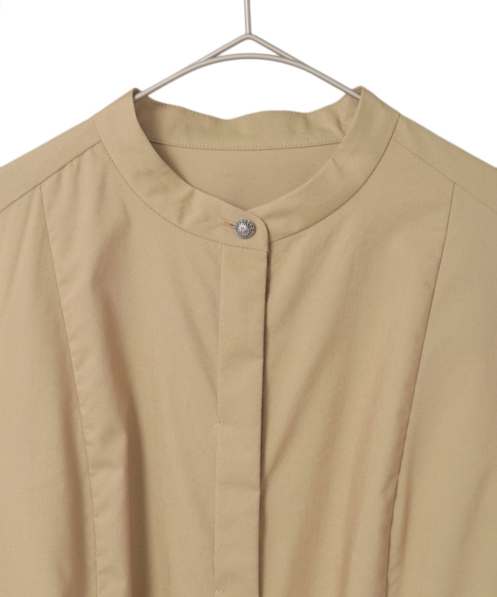 PYEGE05620 CHRISTIAN AUJARD(小さいサイズ)(メゾン ドゥ サンク) バンドカラーシャツワンピース ベージュ