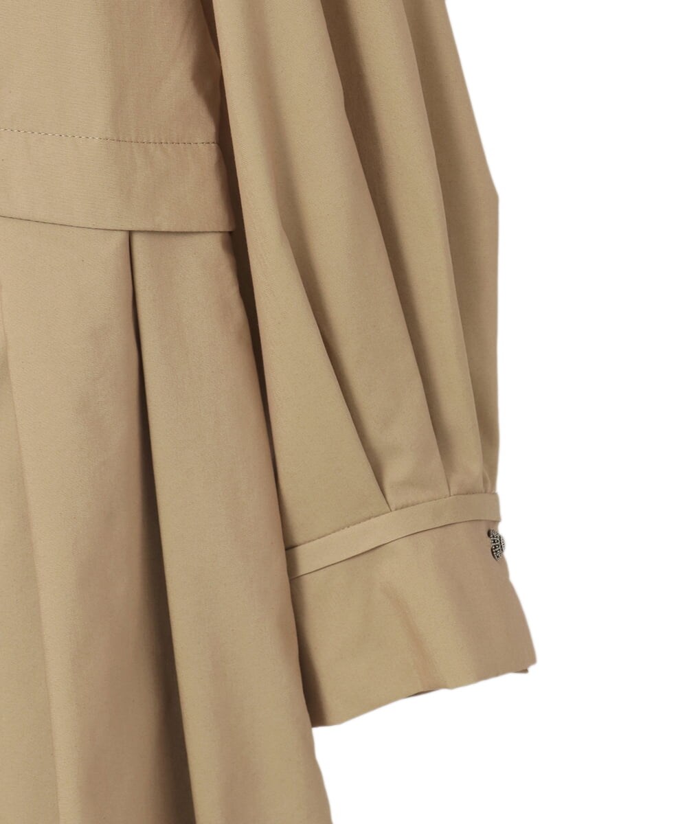 PYEGE05620 CHRISTIAN AUJARD(小さいサイズ)(メゾン ドゥ サンク) バンドカラーシャツワンピース ベージュ