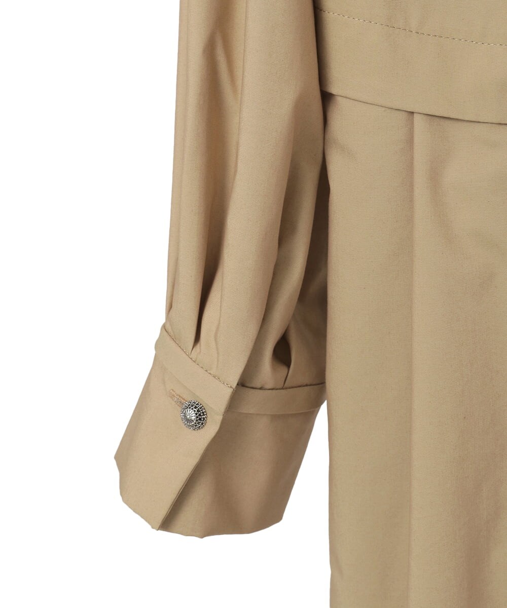 PYEGE05620 CHRISTIAN AUJARD(小さいサイズ)(メゾン ドゥ サンク) バンドカラーシャツワンピース ベージュ