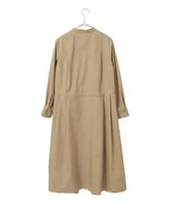PYEGE05620 CHRISTIAN AUJARD(小さいサイズ)(メゾン ドゥ サンク) バンドカラーシャツワンピース ベージュ