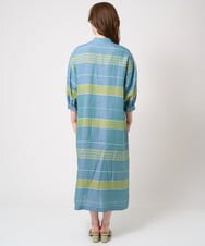 PYEGV61530 CHRISTIAN AUJARD(小さいサイズ)(メゾン ドゥ サンク) シャンブレーリネンワンピース グリーン系ボーダー