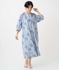 PYEHA04700 CHRISTIAN AUJARD(小さいサイズ)(メゾン ドゥ サンク) [通気性･発散性]プチフラワーペイズリープリントワンピース ブルー系