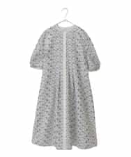 PYEHB20790 CHRISTIAN AUJARD(小さいサイズ)(メゾン ドゥ サンク) アイレットリーフ刺繍ワンピース ホワイト