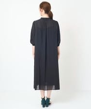 PYEHW35490 CHRISTIAN AUJARD(小さいサイズ)(メゾン ドゥ サンク) 【接触冷感･ドライタッチ】ギャザーデザインワンピース ブラック