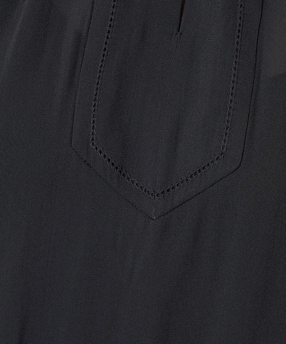 PYEHW35490 CHRISTIAN AUJARD(小さいサイズ)(メゾン ドゥ サンク) 【接触冷感･ドライタッチ】ギャザーデザインワンピース ブラック
