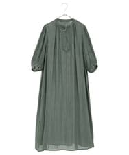 PYEHW35490 CHRISTIAN AUJARD(小さいサイズ)(メゾン ドゥ サンク) 【接触冷感･ドライタッチ】ギャザーデザインワンピース ブラック