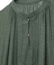 PYEHW35490 CHRISTIAN AUJARD(小さいサイズ)(メゾン ドゥ サンク) 【接触冷感･ドライタッチ】ギャザーデザインワンピース ブラック