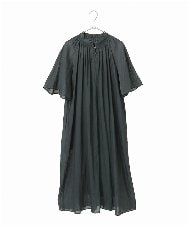 PYEJB02500 CHRISTIAN AUJARD(小さいサイズ)(メゾン ドゥ サンク) フレアスリーブワンピース ダークグリーン