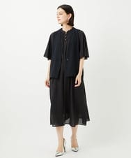 PYEJB02500 CHRISTIAN AUJARD(小さいサイズ)(メゾン ドゥ サンク) フレアスリーブワンピース ブラック