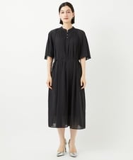 PYEJB02500 CHRISTIAN AUJARD(小さいサイズ)(メゾン ドゥ サンク) フレアスリーブワンピース ブラック