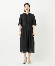 PYEJB02500 CHRISTIAN AUJARD(小さいサイズ)(メゾン ドゥ サンク) フレアスリーブワンピース ブラック