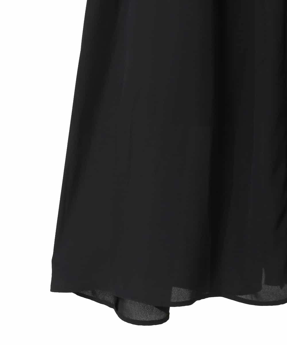 PYEJE37540 CHRISTIAN AUJARD(小さいサイズ)(メゾン ドゥ サンク) ラグランプリーツワンピース ブラック