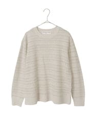 PYFAD18330 CHRISTIAN AUJARD(小さいサイズ)(メゾン ドゥ サンク) ラメスパンコール長袖ニットプルオーバー アイボリー