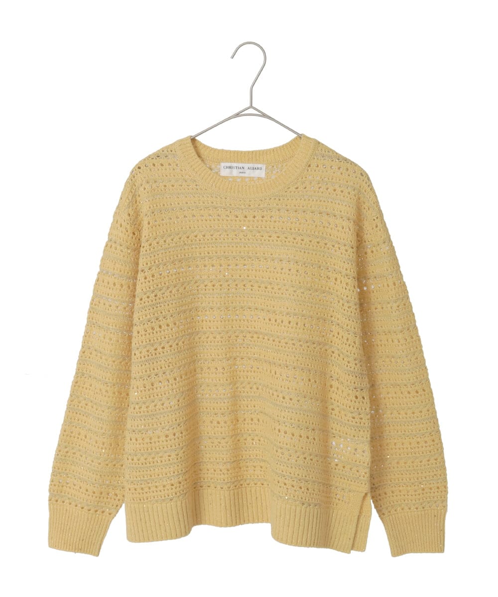 PYFAD18330 CHRISTIAN AUJARD(小さいサイズ)(メゾン ドゥ サンク) ラメスパンコール長袖ニットプルオーバー アイボリー