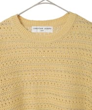 PYFAD18330 CHRISTIAN AUJARD(小さいサイズ)(メゾン ドゥ サンク) ラメスパンコール長袖ニットプルオーバー アイボリー