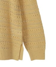 PYFAD18330 CHRISTIAN AUJARD(小さいサイズ)(メゾン ドゥ サンク) ラメスパンコール長袖ニットプルオーバー アイボリー