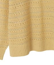 PYFAD18330 CHRISTIAN AUJARD(小さいサイズ)(メゾン ドゥ サンク) ラメスパンコール長袖ニットプルオーバー アイボリー