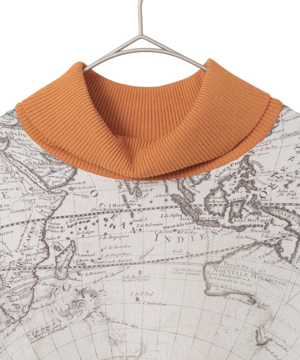 PYFAD32360 CHRISTIAN AUJARD(小さいサイズ)(メゾン ドゥ サンク) [アンサンブル対応]アートプリントドッキングニット ベージュ×オレンジ