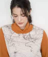 PYFAD32360 CHRISTIAN AUJARD(小さいサイズ)(メゾン ドゥ サンク) [アンサンブル対応]アートプリントドッキングニット ベージュ×オレンジ