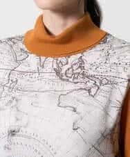 PYFAD32360 CHRISTIAN AUJARD(小さいサイズ)(メゾン ドゥ サンク) [アンサンブル対応]アートプリントドッキングニット ベージュ×オレンジ