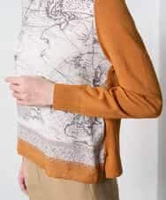 PYFAD32360 CHRISTIAN AUJARD(小さいサイズ)(メゾン ドゥ サンク) [アンサンブル対応]アートプリントドッキングニット ベージュ×オレンジ