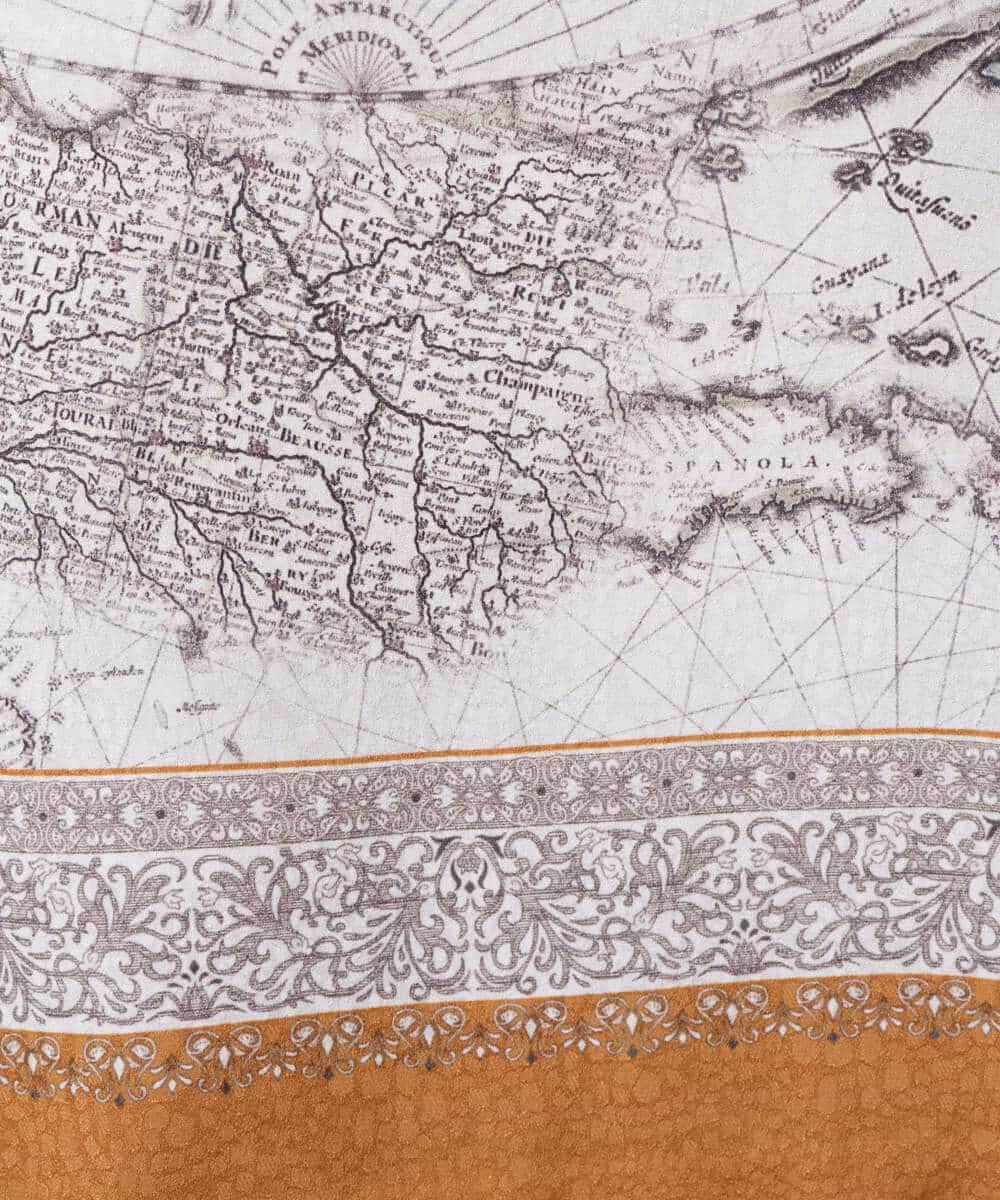 PYFAD32360 CHRISTIAN AUJARD(小さいサイズ)(メゾン ドゥ サンク) [アンサンブル対応]アートプリントドッキングニット ベージュ×オレンジ