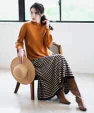 PYFAD36290 CHRISTIAN AUJARD(小さいサイズ)(メゾン ドゥ サンク) ホールガーメントニットプルオーバー オレンジ