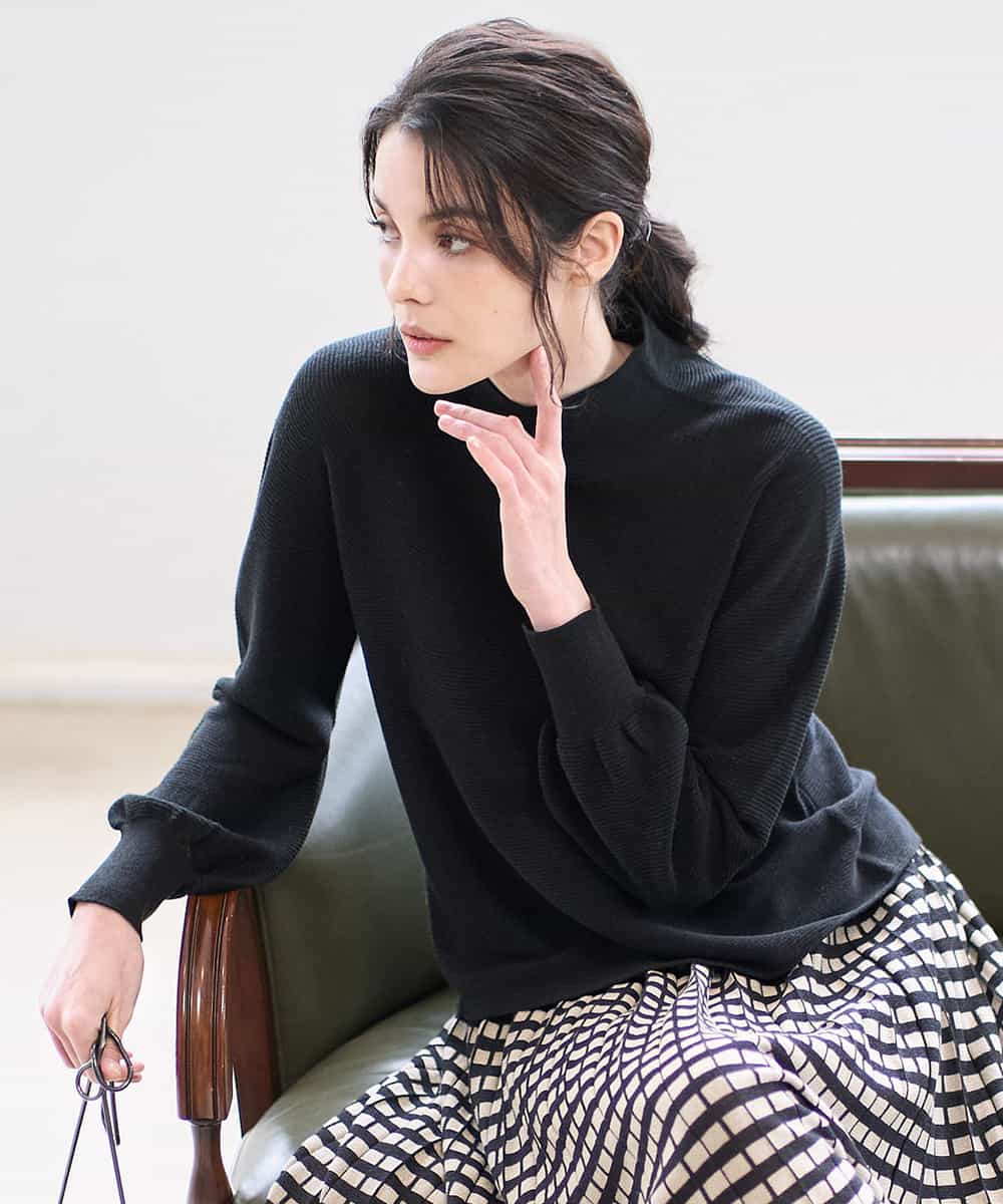 PYFAD36290 CHRISTIAN AUJARD(小さいサイズ)(メゾン ドゥ サンク) ホールガーメントニットプルオーバー ブラック