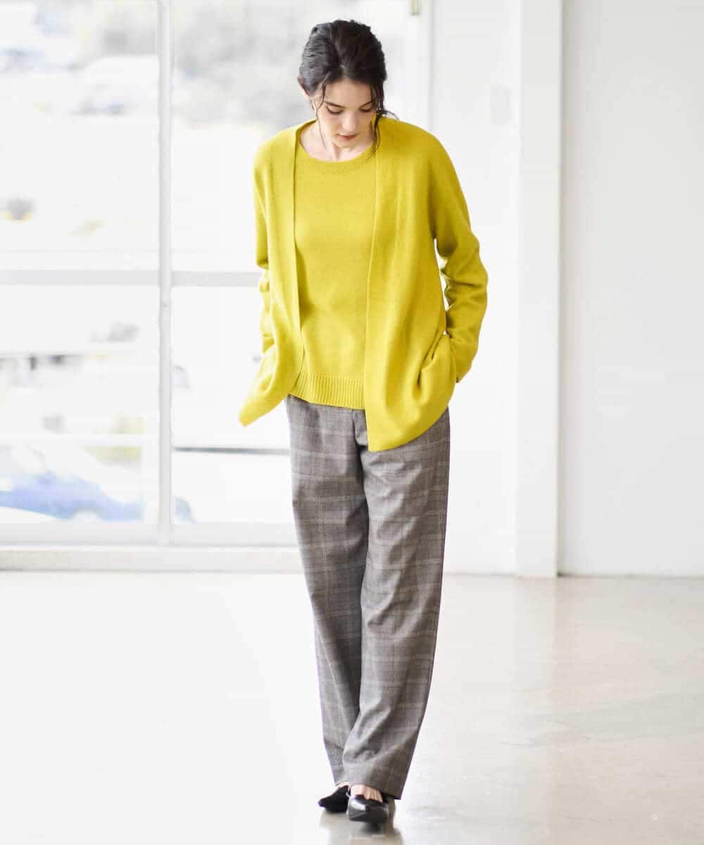 PYFAD37400 CHRISTIAN AUJARD(小さいサイズ)(メゾン ドゥ サンク) [アンサンブル対応]カシミヤシルクニット ライム