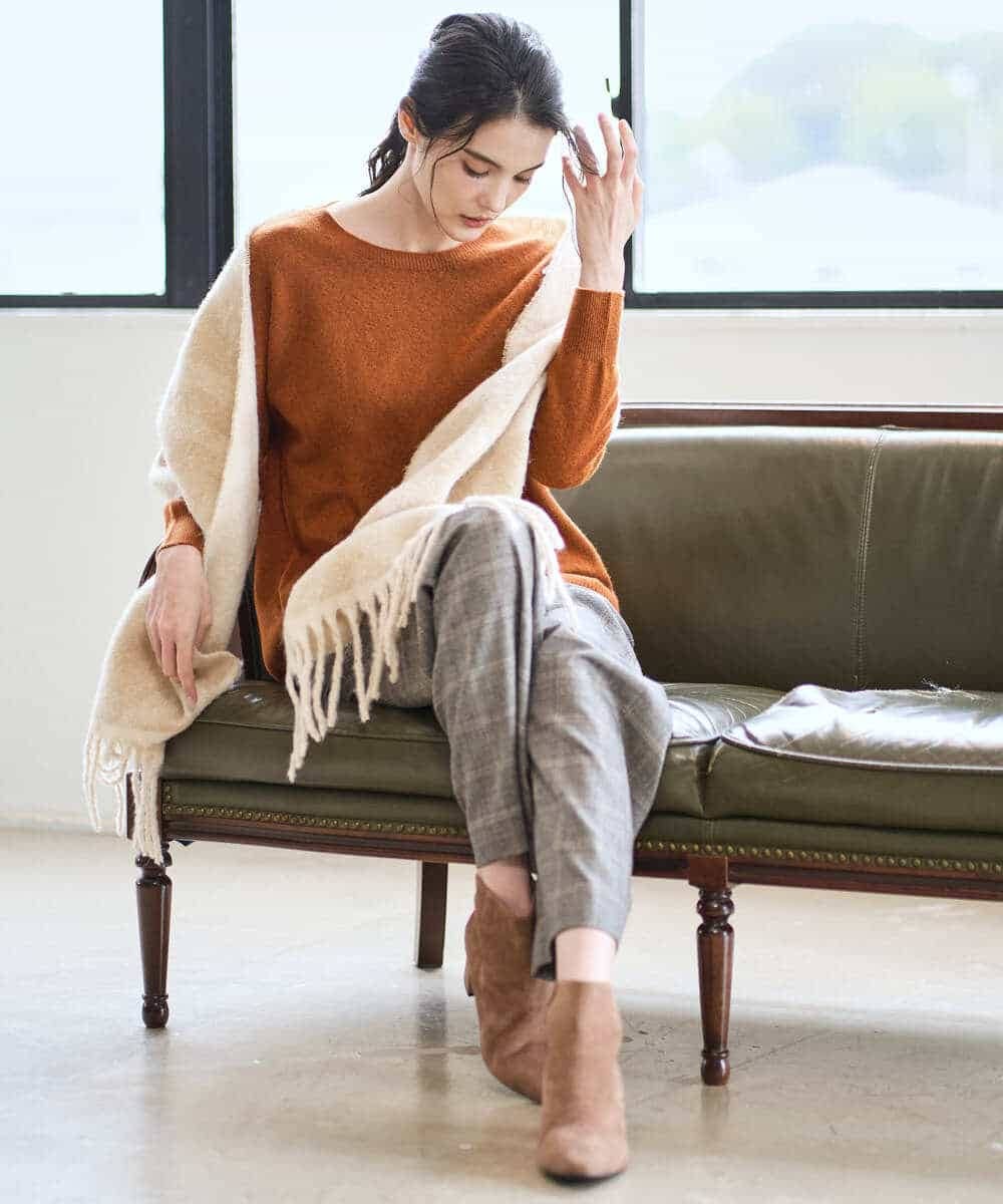 PYFAD37400 CHRISTIAN AUJARD(小さいサイズ)(メゾン ドゥ サンク) [アンサンブル対応]カシミヤシルクニット ライム