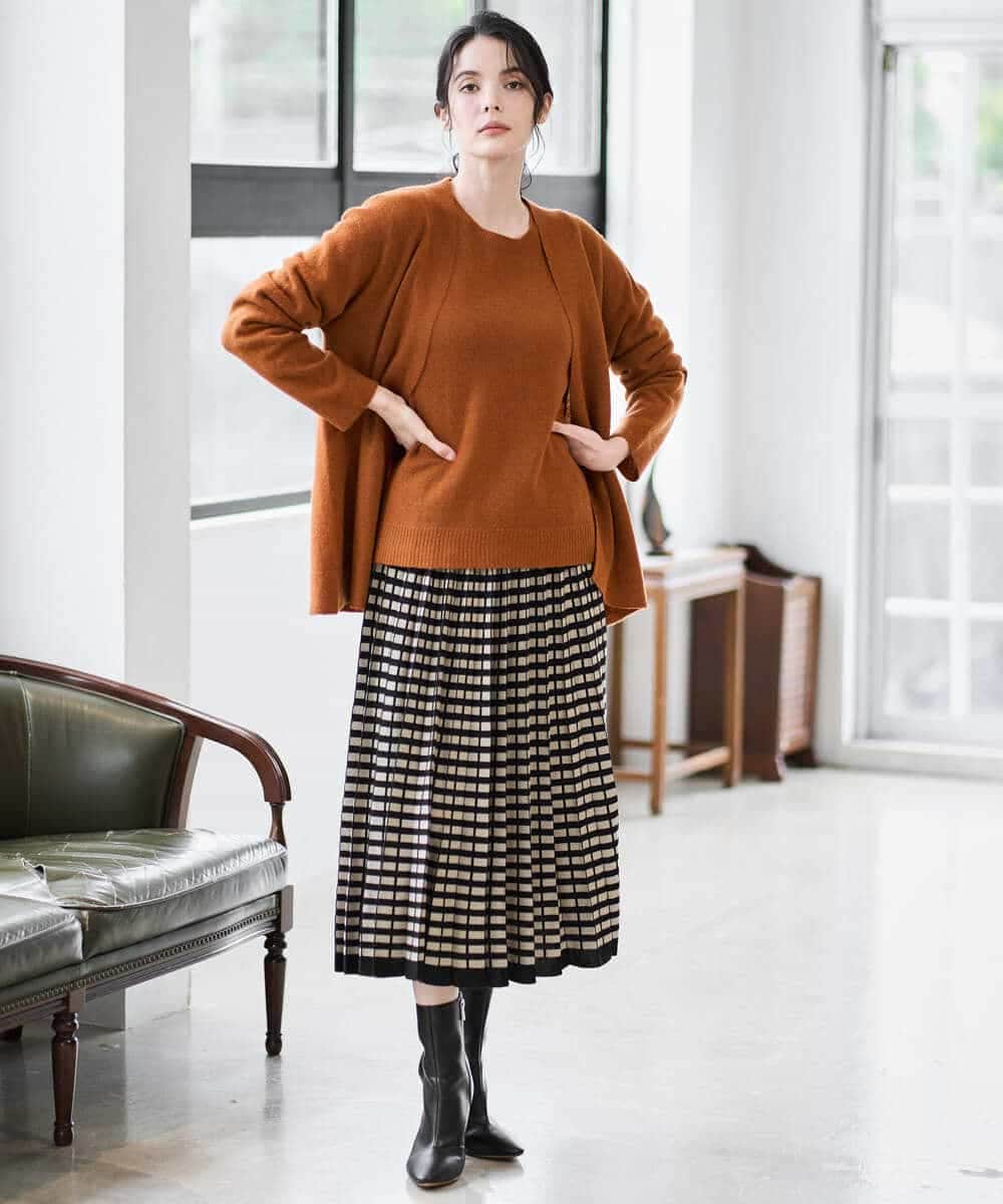 PYFAD37400 CHRISTIAN AUJARD(小さいサイズ)(メゾン ドゥ サンク) [アンサンブル対応]カシミヤシルクニット ライム