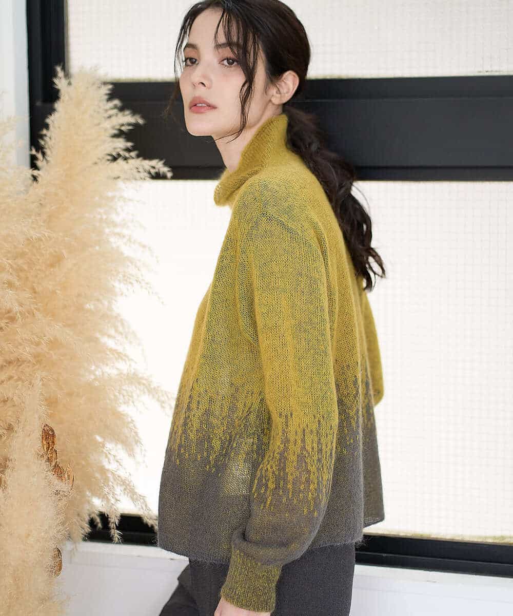 PYFAD41360 CHRISTIAN AUJARD(小さいサイズ)(メゾン ドゥ サンク) グラデーションニットプルオーバー マスタード