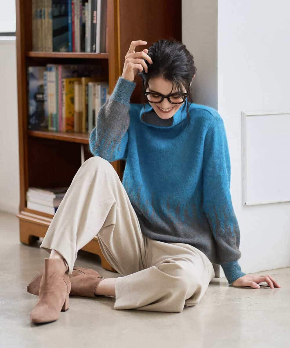 PYFAD41360 CHRISTIAN AUJARD(小さいサイズ)(メゾン ドゥ サンク) グラデーションニットプルオーバー マスタード