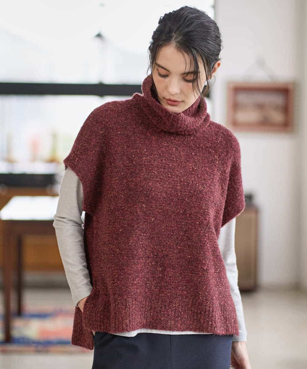 PYFAD46360 CHRISTIAN AUJARD(小さいサイズ)(メゾン ドゥ サンク) オフタートルニットベスト ブルーグリーン