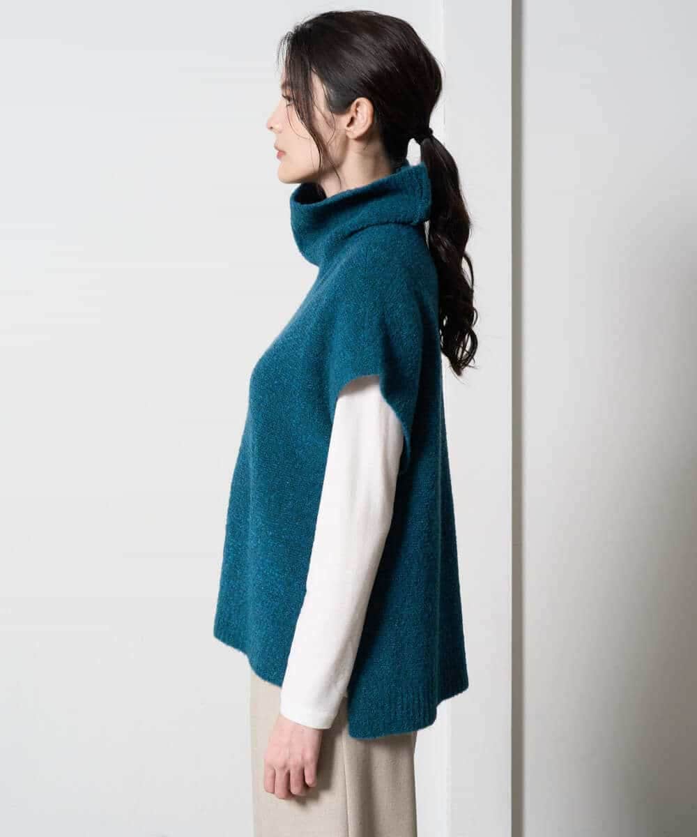 PYFAD46360 CHRISTIAN AUJARD(小さいサイズ)(メゾン ドゥ サンク) オフタートルニットベスト ブルーグリーン