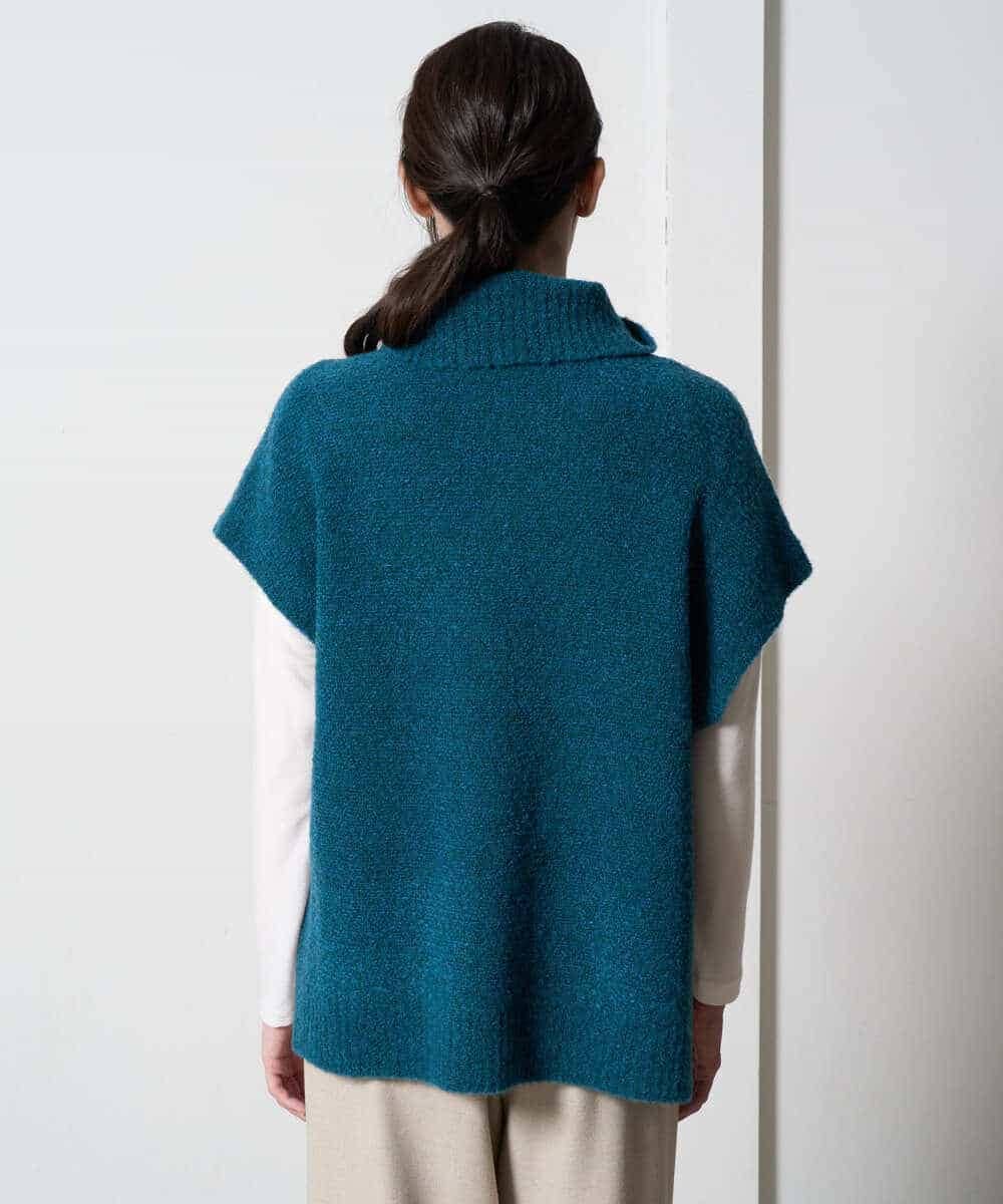 PYFAD46360 CHRISTIAN AUJARD(小さいサイズ)(メゾン ドゥ サンク) オフタートルニットベスト ブルーグリーン