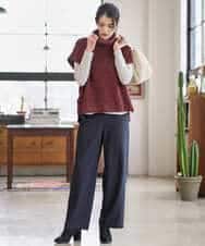 PYFAD46360 CHRISTIAN AUJARD(小さいサイズ)(メゾン ドゥ サンク) オフタートルニットベスト ブルーグリーン