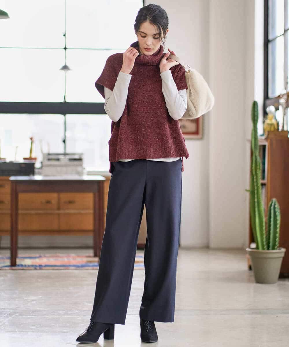 PYFAD46360 CHRISTIAN AUJARD(小さいサイズ)(メゾン ドゥ サンク) オフタートルニットベスト ブルーグリーン