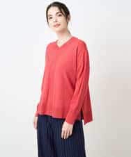 PYFAE06300 CHRISTIAN AUJARD(小さいサイズ)(メゾン ドゥ サンク) Vネックプルオーバーニット ピンク