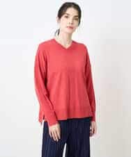 PYFAE06300 CHRISTIAN AUJARD(小さいサイズ)(メゾン ドゥ サンク) Vネックプルオーバーニット ピンク