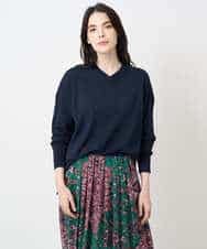 PYFAE06300 CHRISTIAN AUJARD(小さいサイズ)(メゾン ドゥ サンク) Vネックプルオーバーニット ピンク