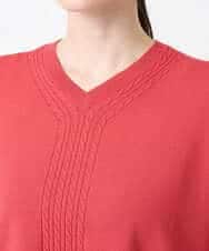 PYFAE06300 CHRISTIAN AUJARD(小さいサイズ)(メゾン ドゥ サンク) Vネックプルオーバーニット ピンク