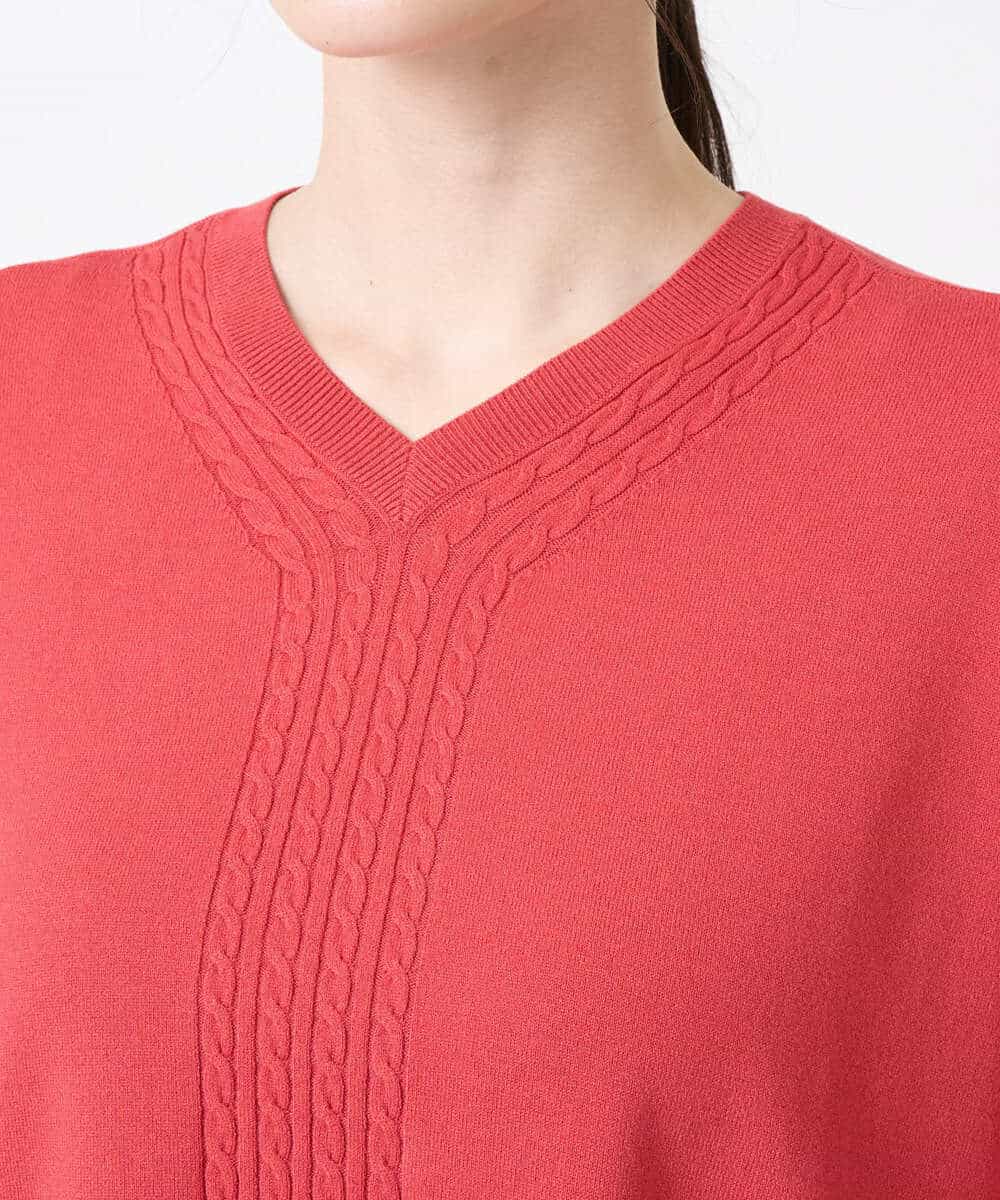 PYFAE06300 CHRISTIAN AUJARD(小さいサイズ)(メゾン ドゥ サンク) Vネックプルオーバーニット ピンク