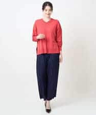 PYFAE06300 CHRISTIAN AUJARD(小さいサイズ)(メゾン ドゥ サンク) Vネックプルオーバーニット ピンク