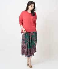 PYFAE06300 CHRISTIAN AUJARD(小さいサイズ)(メゾン ドゥ サンク) Vネックプルオーバーニット ピンク