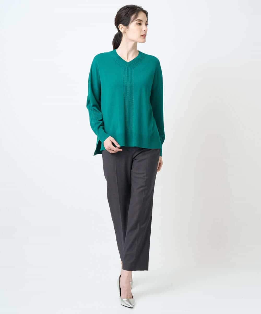 PYFAE06300 CHRISTIAN AUJARD(小さいサイズ)(メゾン ドゥ サンク) Vネックプルオーバーニット ピンク