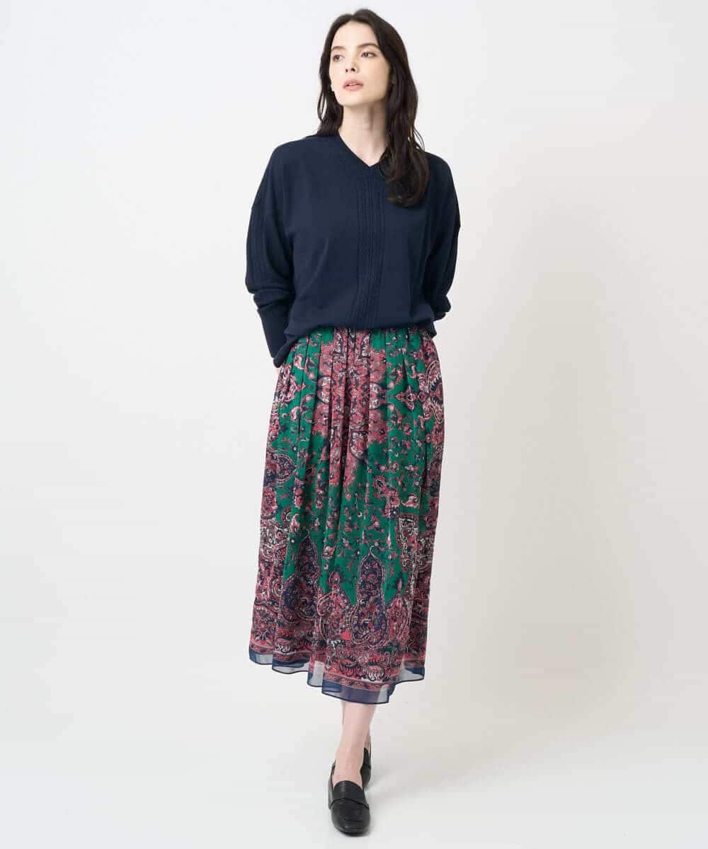 PYFAE06300 CHRISTIAN AUJARD(小さいサイズ)(メゾン ドゥ サンク) Vネックプルオーバーニット ピンク