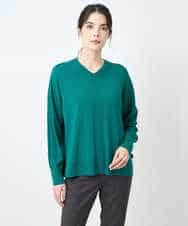 PYFAE06300 CHRISTIAN AUJARD(小さいサイズ)(メゾン ドゥ サンク) Vネックプルオーバーニット グリーン